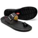 Chinelo Masculino Conforto Couro Preto
