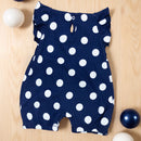 Macacão Bebê Azul Marinho Babado Poá - Conforto Para Meninas