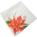 Kit 4 Guardanapos De Tecido Flor Natal 40cmx40cm - UN / 4