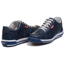 Sapatênis Casual Conforto Couro Azul