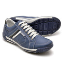Sapatênis Casual Conforto Couro Azul