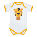 Body Bebê Manga Curta Tigre Creme Conforto E Estilo