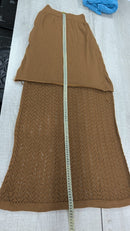 Saia Midi Tricot Vazada