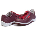 Sapatênis Casual Conforto Couro Vermelho