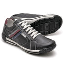 Sapatênis Casual Conforto Couro Preto