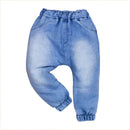 Calça Para Bebê Jeans Jogger Bolsinho Bordado Azul Claro