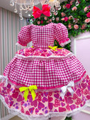 Vestido Junino Mimadine Luxo Viviane Pink