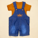 Jardineira Jeans Baby Bordada Com Body P Aventuras De Verão