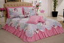 Kit Colcha Cobre leito Belize casal queen 05 pçs rosa