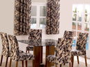 Capas de Cadeira 06 Lugares Floral Preto