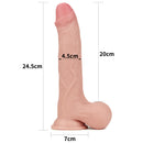 Pênis Realista com Camada de Dupla Glande Encoberta macio e firme 9.5" - LOVETOY SLIDING-SKIN DUAL LAYER DONG