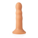Plug Anal Wavy com Ventosa Bege - 18 x 3,8 cm