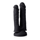 Pênis Realístico Duplo em PVC Atóxico 18x4 e 16x3 - Preto