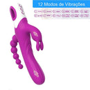 Vibrador Tripla Estimulação Dois Motores Independentes 12 modos de Vibração - Eden