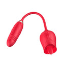 Vibrador Duplo Mini Pênis Vai e Vem e Língua Massageadora