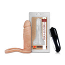 Anel Companh. c/ Veias e Glande Pequena e Vibrador Bege