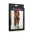 Macacão Sensual Arrastão e Renda com Alça Preto Aberto nas laterais - Eva Intimate