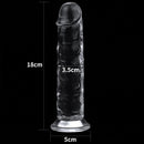 Pênis Realístico Transparente com Ventosa em Jelly TPE 17 cm - 7" - LOVETOY CLEAR DILDO