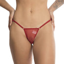 Calcinha Fio Dental Vermelho -tela Tentadora - Yaffa Lingerie