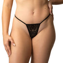 Calcinha Fio Dental Preta com renda Desaforado - Yaffa Lingerie