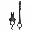 Kit Anel Peniano com Anel Escrotal e Plug Anal Estimulador de Próstata 10 modos de Vibração- Pretty Love