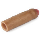 Capa Marrom em CyberSkin Super Realística Extensor Peniano Glande Encoberta - Ponta Maciça - 4,5 cm Lovetoy