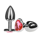 Plug Anal Tamanho M em Aço Cromado Joia Coração - Jóia Anal 8 x 3,2