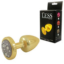 Plug Anal Dourado em ABS com Pedra Cravejada em Strass Onix - HARD Plug LESS