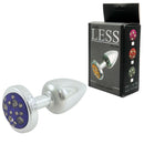 Plug Anal Cromado em ABS com Pedra Cravejada em Strass Lilás - HARD Plug LESS