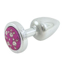 Plug Anal Cromado em ABS com Pedra Cravejada em Strass Rosa - HARD Plug LESS