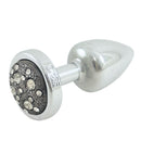 Plug Anal Cromado em ABS com Pedra Cravejada em Strass Onix - HARD Plug LESS