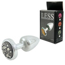 Plug Anal Cromado em ABS com Pedra Cravejada em Strass Onix - HARD Plug LESS