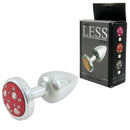 Plug Anal Cromado em ABS com Pedra Cravejada em Strass Vermelha - HARD Plug LESS