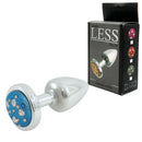 Plug Anal Cromado em ABS com Pedra Cravejada em Strass Azul - HARD Plug LESS