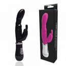 Vibrador Rabbit em Silicone cor Preta - c/ 2 Motores e 8 Velocidades