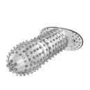 Capa para o pênis com Cerdas massageadoras em Silicone - 12,8cm - Transparente