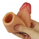 Capa Peniana em CyberSkin Realística Extensora Glande Encoberta - 4,5cm - Ponta Maciça - LoveToy