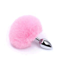 Plug Anal em Metal 7cm com Pompom Rosa