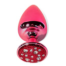 Plug Anal em Strass Vermelho Joia Anal em Metal - HARD