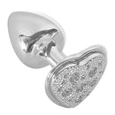 Plug Anal em Strass Cromado Joia Anal Coração em Metal - HARD