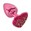Plug Anal em Strass Rosa Joia Anal Coração em Metal - HARD