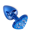 Plug Anal em Strass Azul Joia Anal Coração em Metal - HARD