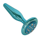 Plug Anal Azul para Iniciantes Joia Anal em Metal - HARD