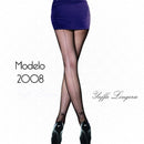 Meia calça arrastão 7/8 preta com detalhe de borboleta na altura do tornozelo YAFFA Lingerie