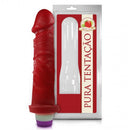 Pênis realístico aromático com vibro de Morango – 17,5X4,1CM