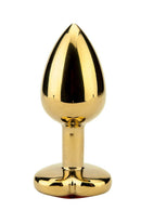Plug anal em metal com Pedra Coração Joia Anal Dourado - HARD