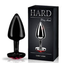 Plug anal em metal com pedra joia anal Preto