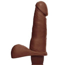Pênis macio e flexível com Escroto e Vibrador - 20 x 4,5 cm na cor marrom
