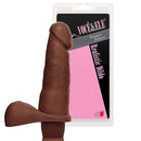 Pênis macio e flexível com Escroto e Vibrador - 20 x 4,5 cm na cor marrom