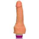 Pênis macio e flexível com massageador e vibrador 14,5 x 3,5 cm na cor bege
